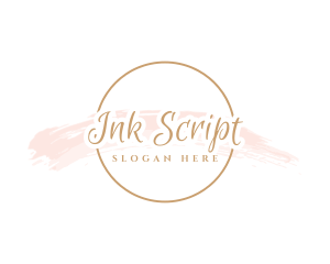 Round Watercolor Script logo design