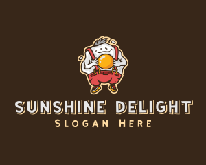 Sunny Side Up - Fried Egg Smiling logo design