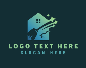 House Sitter - Clean Housekeeping Broom logo design