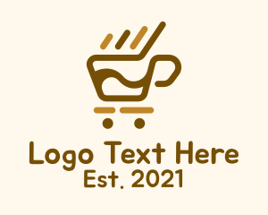 Brown - Coffee Push Cart logo design