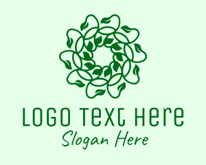 Vegetarian - Green Natural Vines logo design