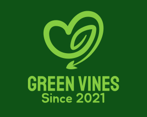 Green Vine Heart logo design