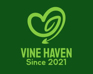 Green Vine Heart logo design