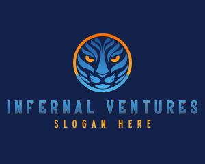 Blue Tiger Cat logo design