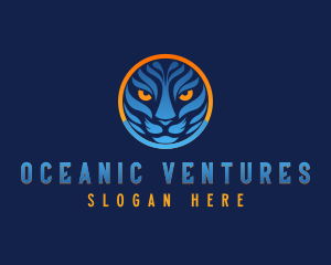 Blue Tiger Cat logo design