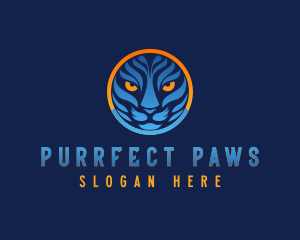 Blue Tiger Cat logo design