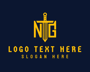 Knight - Sword Warrior Letter NG logo design