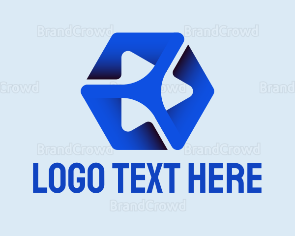 Play Button Vlog Cube Logo