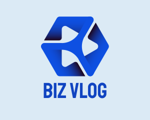 Vlog - Play Button Vlog Cube logo design