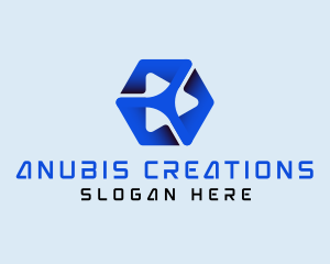 Play Button Vlog Cube logo design