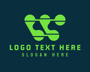 Networking - Video Game Letter W logo design