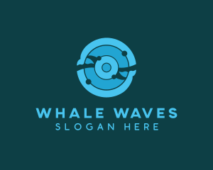 Aquatic Marine Whales  logo design