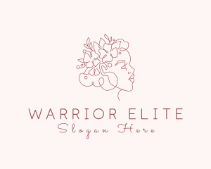 Floral Woman Face Aesthetic Logo