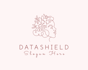 Floral Woman Face Aesthetic Logo