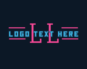 Futuristic - Neon Programmer Technology logo design