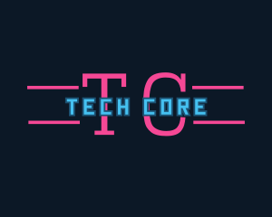 Neon Programmer Technology logo design