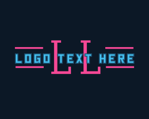Bar - Neon Programmer Technology logo design