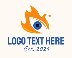 Eyelashes - Blazing Fire Eye logo design