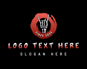 Skeleton - Skeleton Hand Rockstar logo design