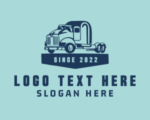 Trucking - Blue Transport Vehicle logo design