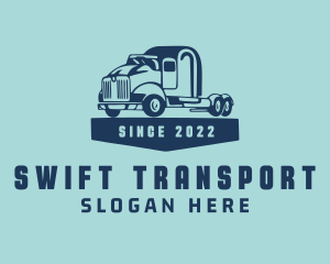 Blue Transport Vehicle  logo design