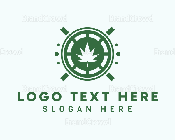 Marijuana Plant Emblem Logo