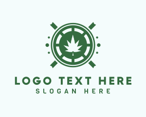 Dispensary - Marijuana Plant Emblem logo design