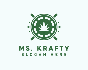 Marijuana Plant Emblem Logo