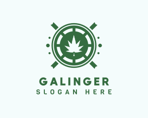 Plant - Marijuana Plant Emblem logo design