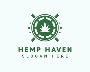 Marijuana Plant Emblem logo design