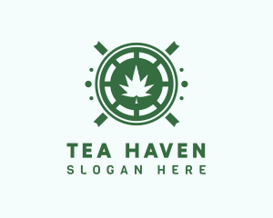 Marijuana Plant Emblem logo design