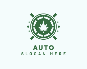Planting - Marijuana Plant Emblem logo design