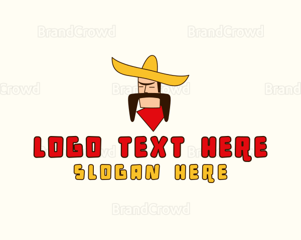 Mustache Sombrero Man Logo