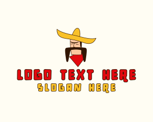 Mexican Restaurant - Mustache Sombrero Man logo design