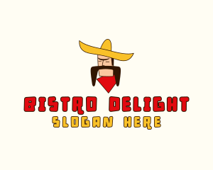 Mustache Sombrero Man logo design