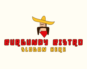 Mustache Sombrero Man logo design