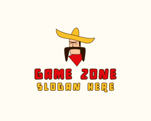 Taco Bar - Mustache Sombrero Man logo design