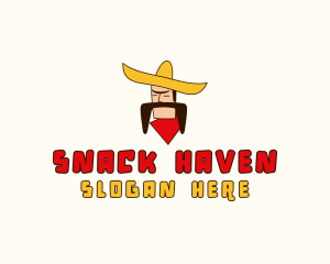 Mustache Sombrero Man logo design