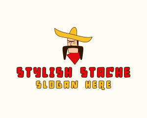 Mustache Sombrero Man logo design