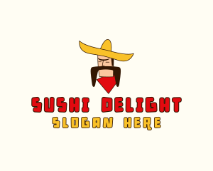 Mustache Sombrero Man logo design