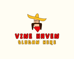 Mustache Sombrero Man logo design