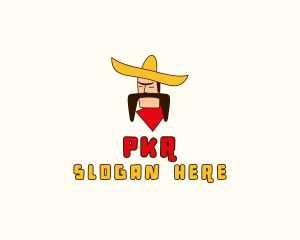 Taco Bar - Mustache Sombrero Man logo design