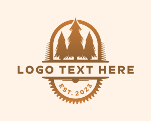 Badge - Saw Pine Tree logo design