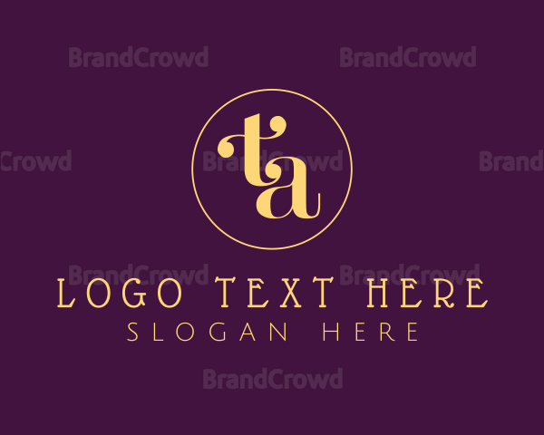 Elegant Monogram Letter TA Logo