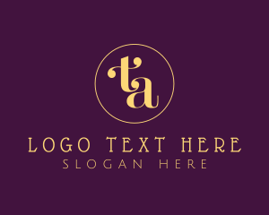 Gold - Elegant Monogram Letter TA logo design