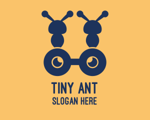 Ant - Blue Ant Glasses logo design