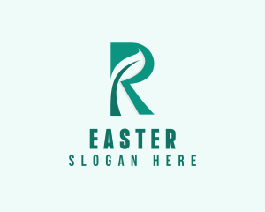 Vegan - Eco Farm Letter R logo design