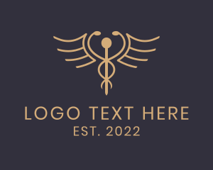 Cardiologist - Luxury Caduceus Medicine logo design
