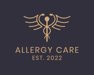 Allergist - Luxury Caduceus Medicine logo design