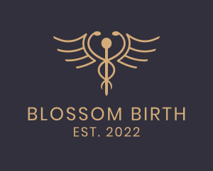 Obstetrician - Luxury Caduceus Medicine logo design